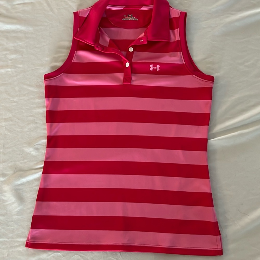 Under Armour Pink and Red Striped Women's Top